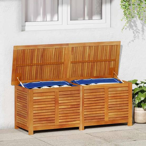 Boîte de rangement de jardin bois d'acacia naturel 150 x 50 x 56 cm - PANGIVO - Image 1