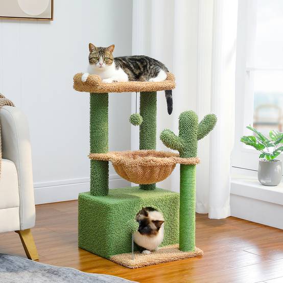 Petit Arbre à Chat Cactus avec Grand Condo 83 cm Vert PAWZ Road - Image 3
