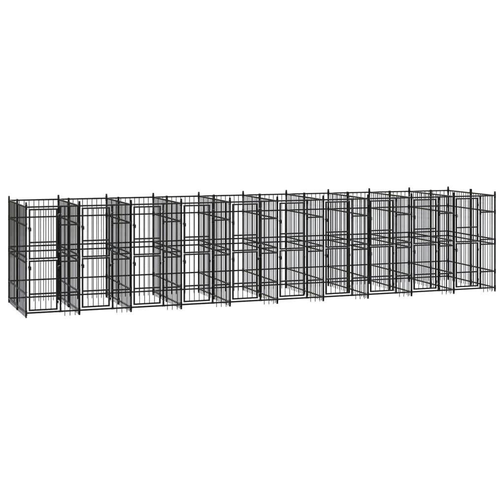Vidaxl - Chenil d'extérieur pour chiens Acier 18,43 m² vidaXL 3097945 - Imagen 1