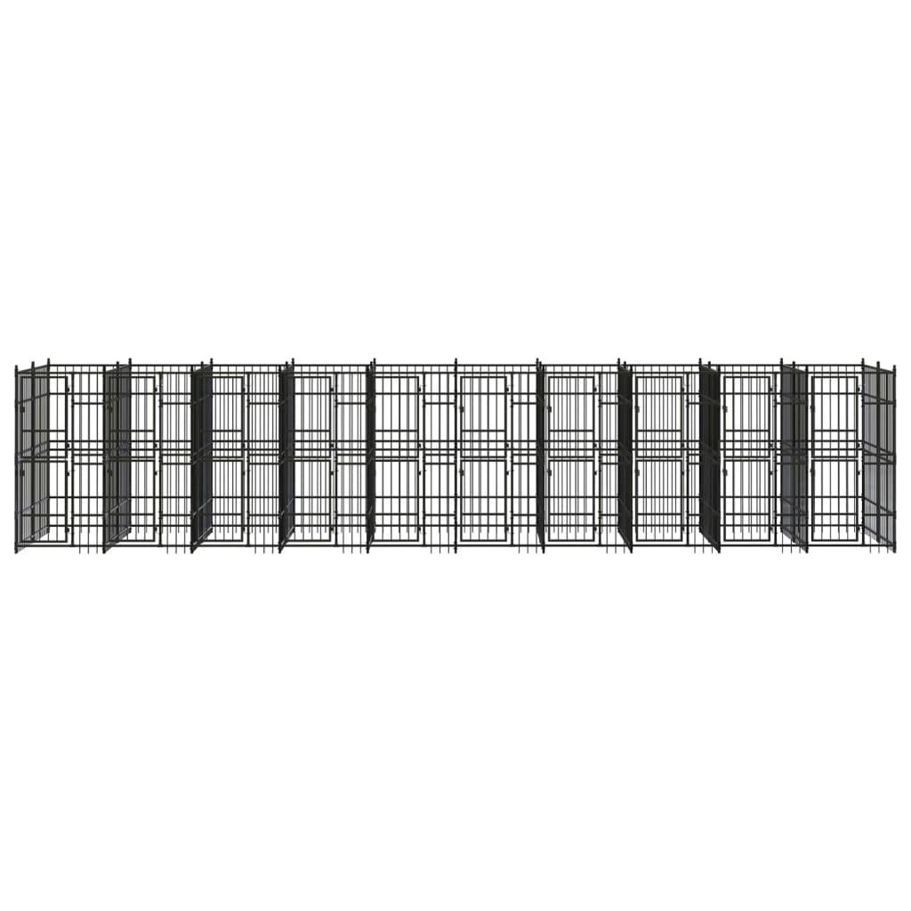 Vidaxl - Chenil d'extérieur pour chiens Acier 18,43 m² vidaXL 3097945 - Imagen 2