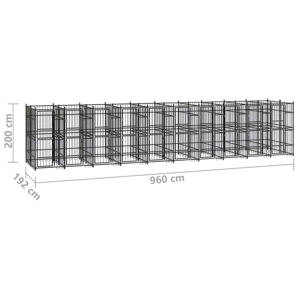 Vidaxl - Chenil d'extérieur pour chiens Acier 18,43 m² vidaXL 3097945 - Imagen 8