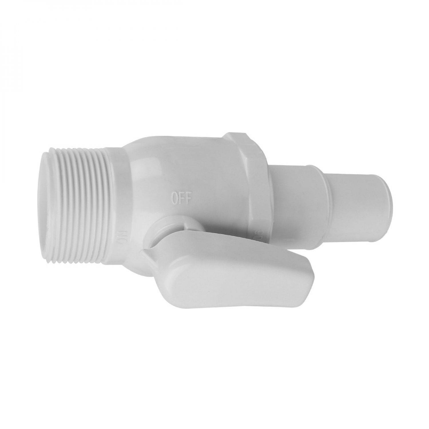 Vanne 1/4 de tour 1-1/2 - Diam 32/38 mm pour tuyau flottant de piscine - Blanc - Linxor