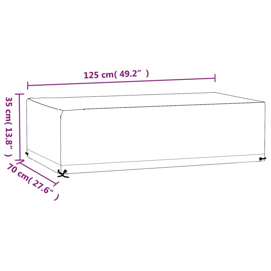Vidaxl - Housses salon de jardin 2pcs 8œillets 125x70x35cm rectangulaire vidaXL 3155340 - Image 3