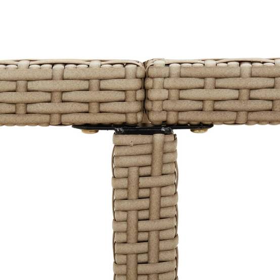 Table de Jardin 4 Personnes Beige 109x107cm en Résine Tressée et Plateau Verre Facile d'Entretien – ComfortXL Outdoor Living - Image 6