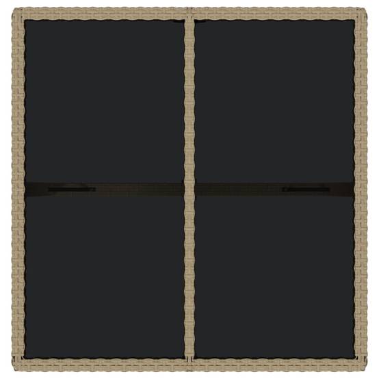 Table de Jardin 4 Personnes Beige 109x107cm en Résine Tressée et Plateau Verre Facile d'Entretien – ComfortXL Outdoor Living - Image 5