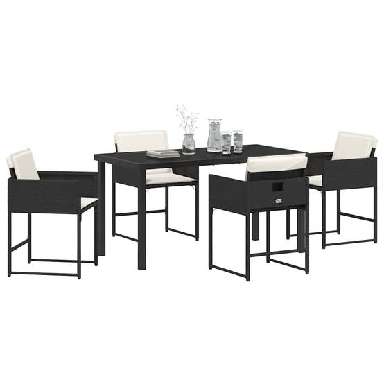 ComfortXL - Salon de jardin 4 places pliable en résine tressée avec table en verre Noir – ComfortXL Outdoor Living - Image 3