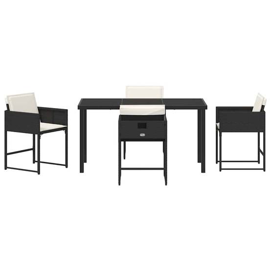 ComfortXL - Salon de jardin 4 places pliable en résine tressée avec table en verre Noir – ComfortXL Outdoor Living - Image 7