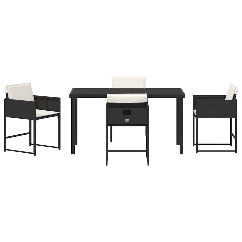 ComfortXL - Salon de jardin 4 places pliable en résine tressée avec table en verre Noir – ComfortXL Outdoor Living - Image 7