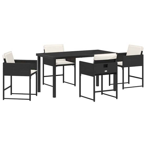 ComfortXL - Salon de jardin 4 places pliable en résine tressée avec table en verre Noir – ComfortXL Outdoor Living - Image 2