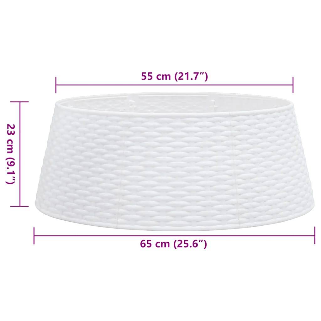 Vidaxl - Jupe de sapin de Noël-Collier de sapin de Noël-Cache pied de sapin blanc Ø65x23 cm plastique - Image 9