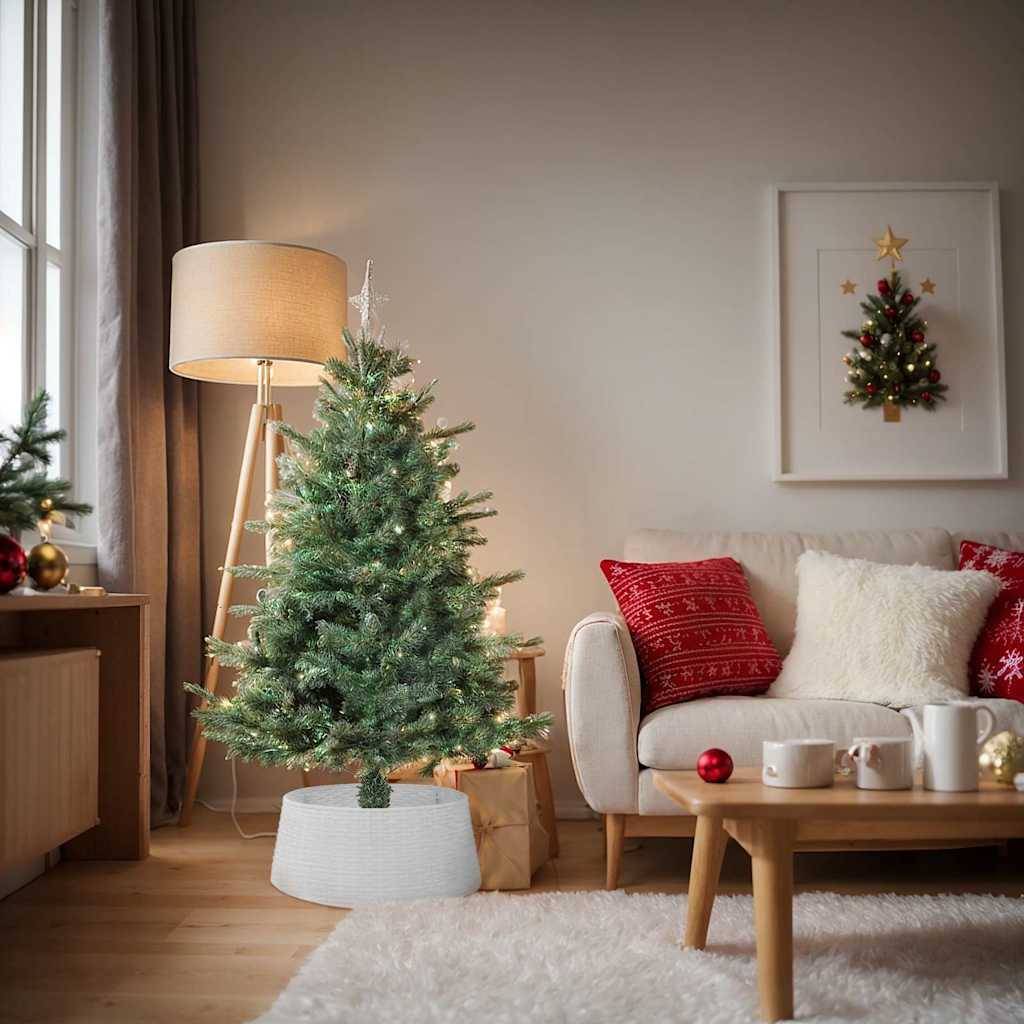 Vidaxl - Jupe de sapin de Noël-Collier de sapin de Noël-Cache pied de sapin blanc Ø65x23 cm plastique - Image 1