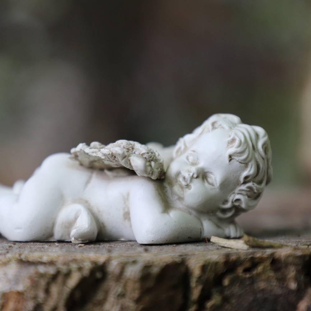 Chemin De Campagne - Statue statuette sculpture jardin ange chérubin résine blanche 8cm Chemin de campagne - Imagen 4