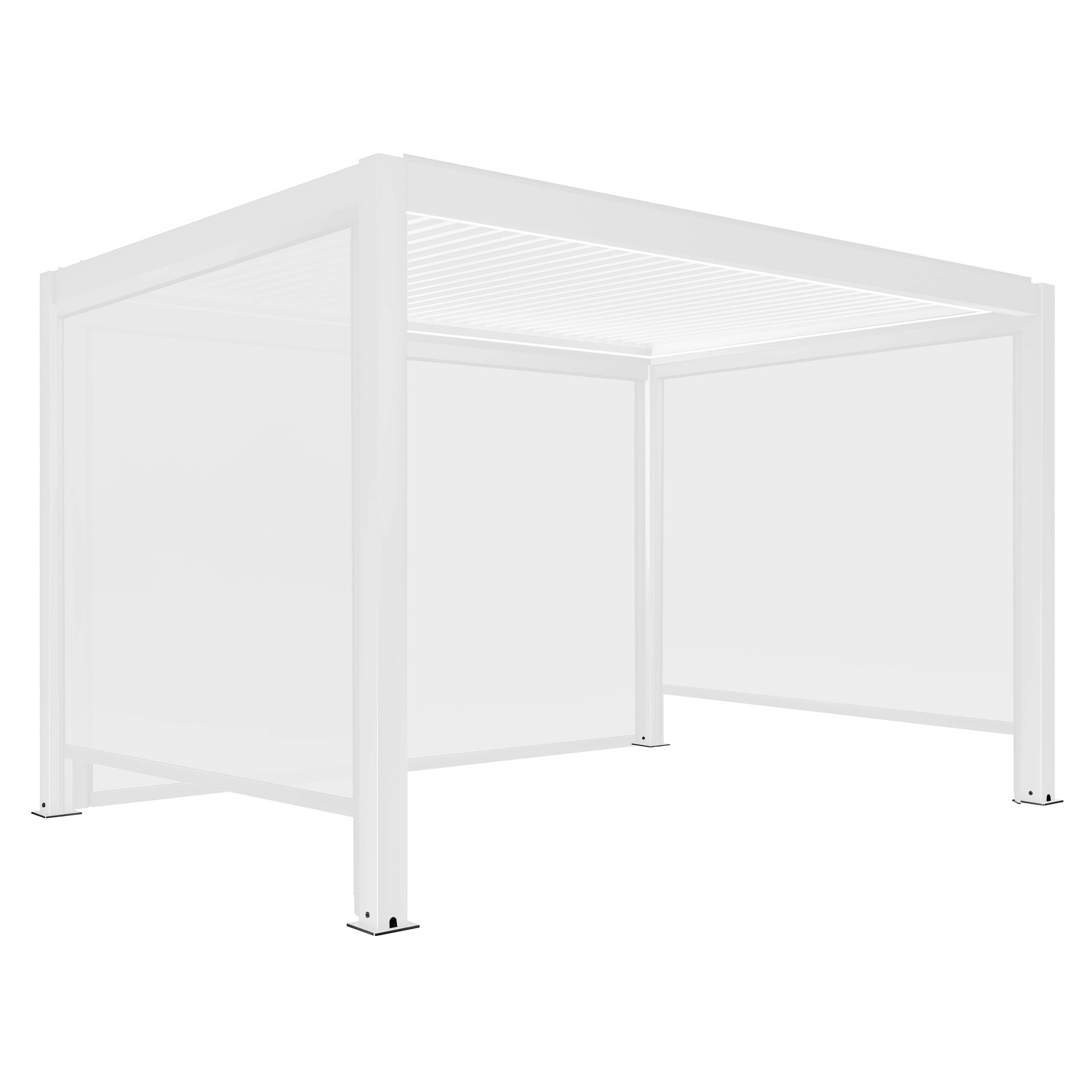 Oviala - Pergola bioclimatique autoportée motorisée éclairée 3x4m 3 stores Kavala - Oviala - Imagen 2