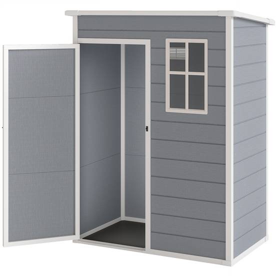 Abri de jardin polypropylène gris 151 x 92 x 193 cm - PANGIVO - Image 2