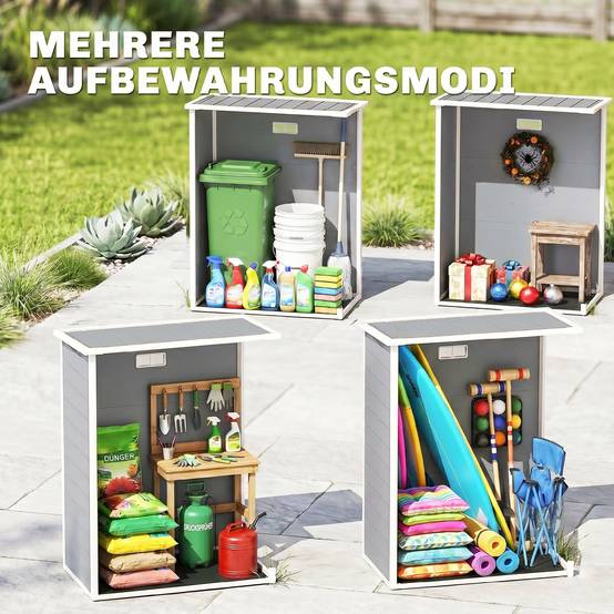 Abri de jardin polypropylène gris 151 x 92 x 193 cm - PANGIVO - Image 10
