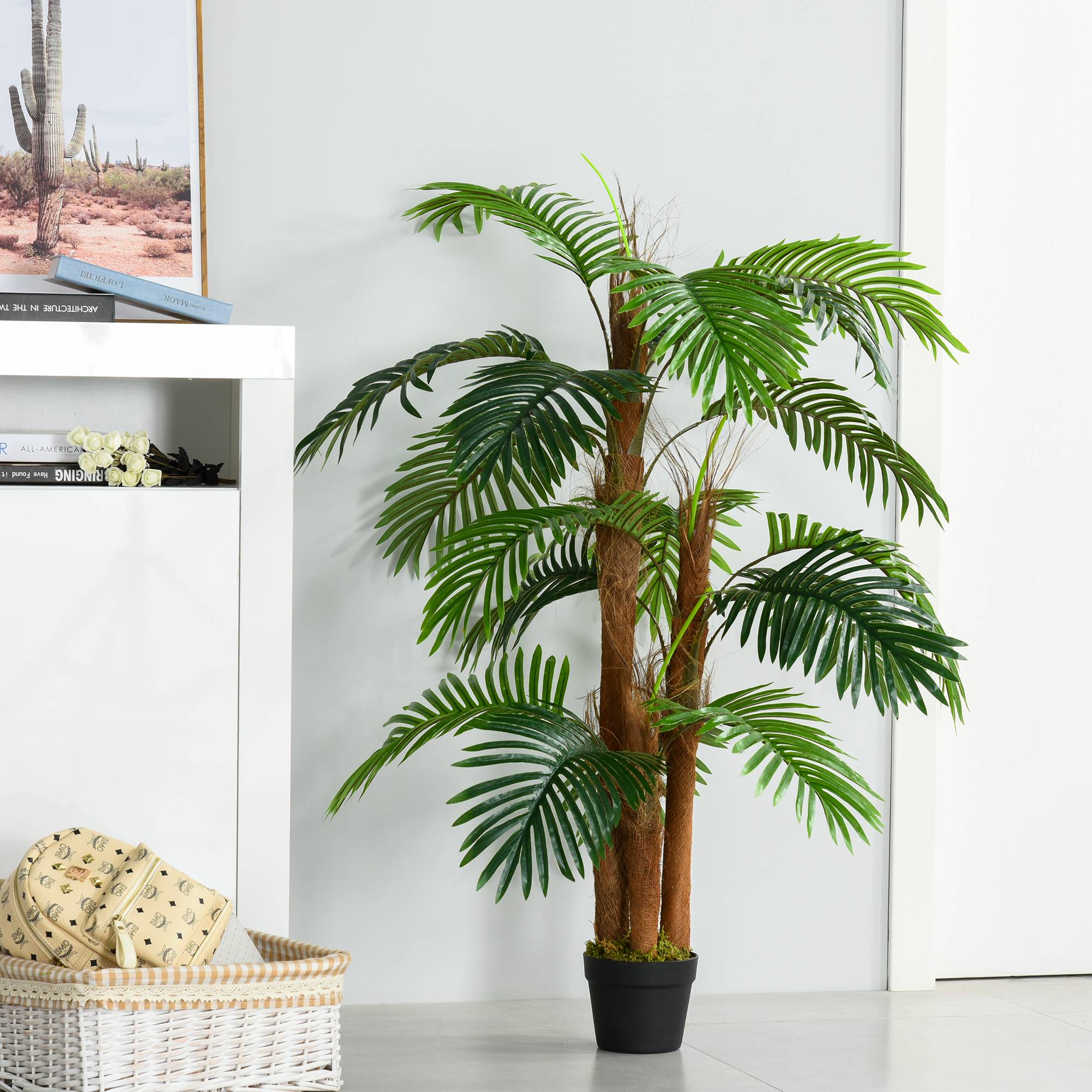 Palmier artificiel plastique vert 16 x 16 x 120 cm - PANGIVO - Image 6