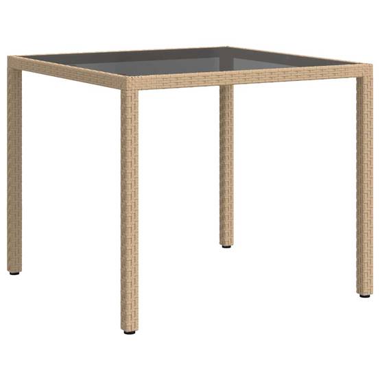 PANGIVO - Table de jardin résine tressée beige verre trempé 90 x 90 x 75 cm, Poids :20kg - PANGIVO - Image 5