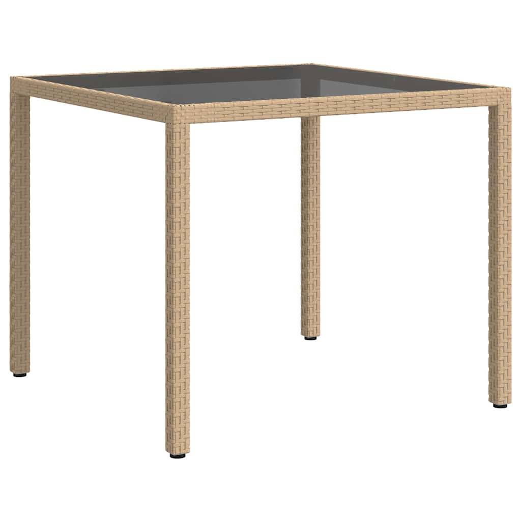 PANGIVO - Table de jardin résine tressée beige verre trempé 90 x 90 x 75 cm, Poids :20kg - PANGIVO - Image 5