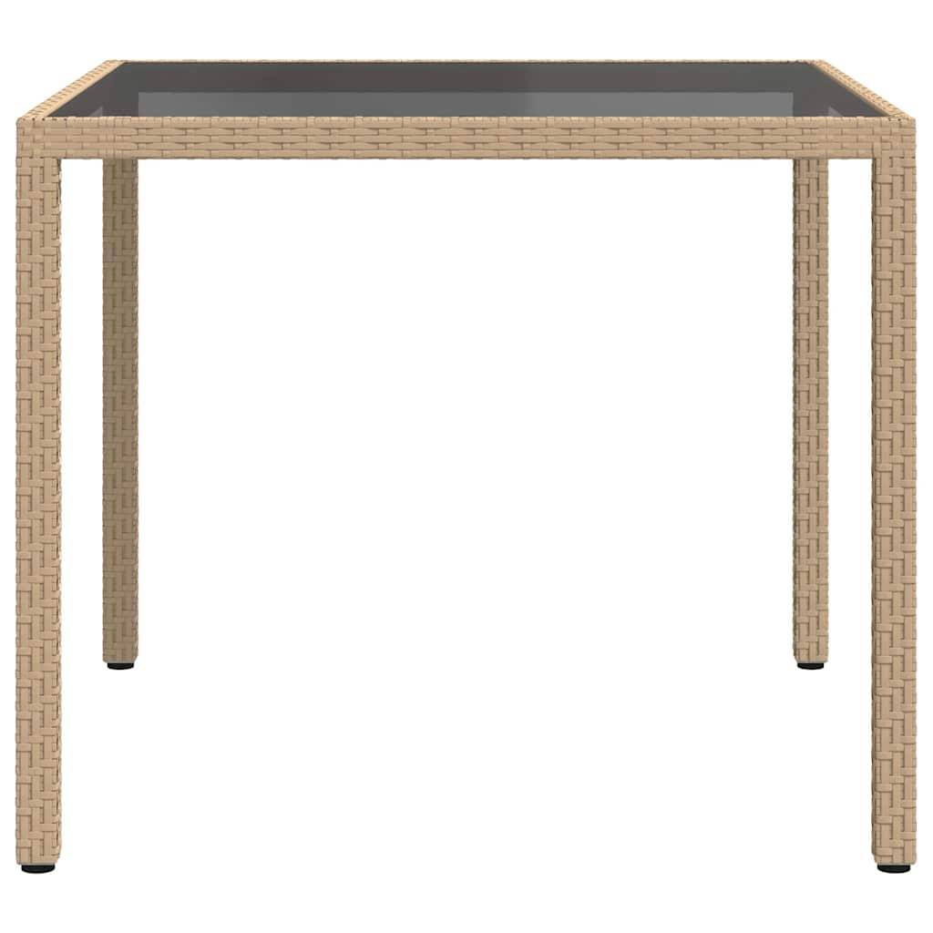PANGIVO - Table de jardin résine tressée beige verre trempé 90 x 90 x 75 cm, Poids :20kg - PANGIVO - Image 4