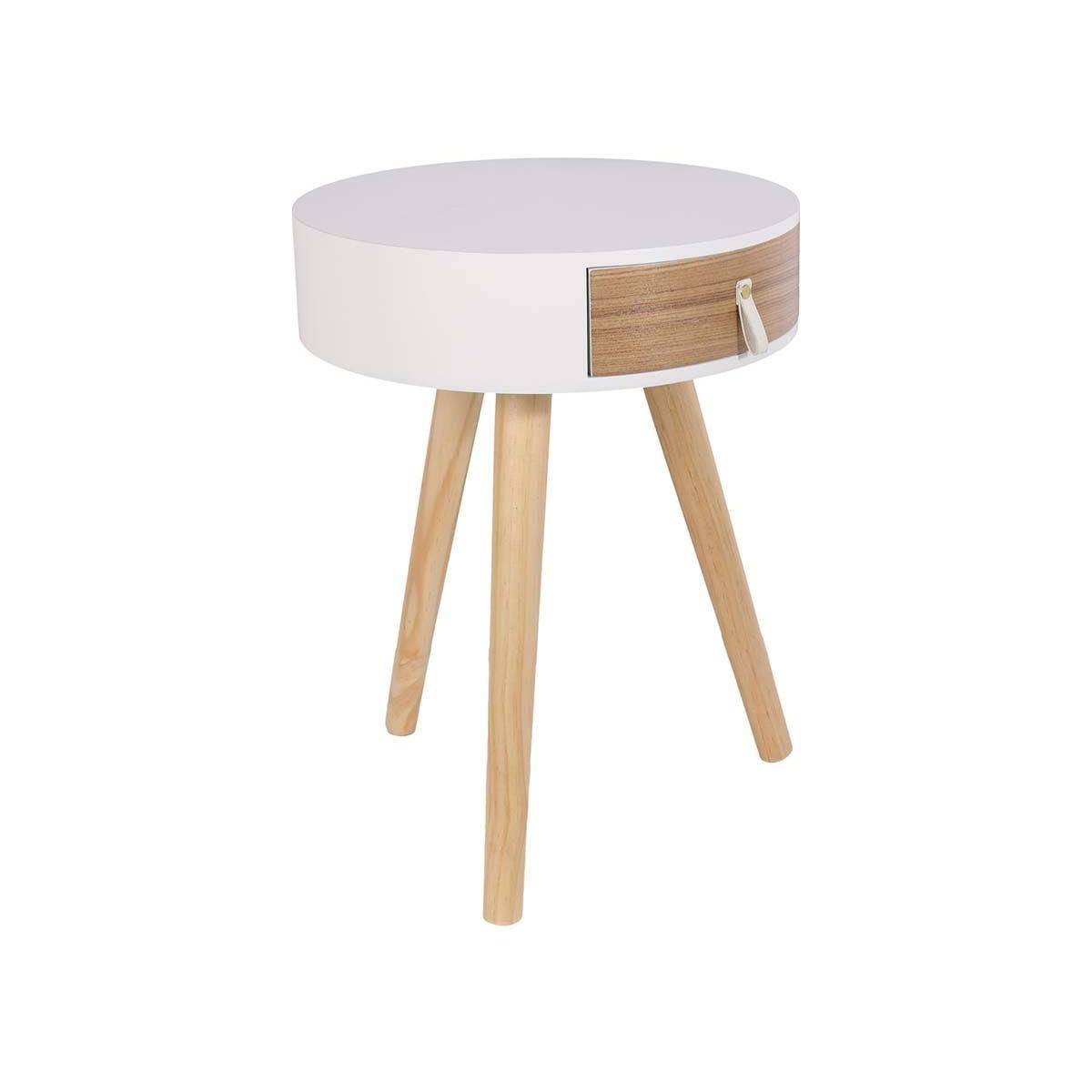 The Home Deco Factory - Chevet en bois scandinave Nora - Image 1