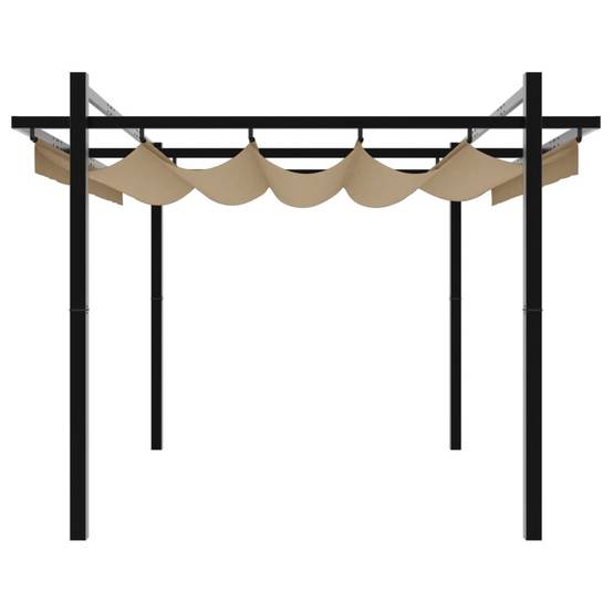 Pergola Autoportante Aluminium 3x3 m avec Toit Rétractable pour Jardin Taupe – ComfortXL Outdoor Living - Image 5