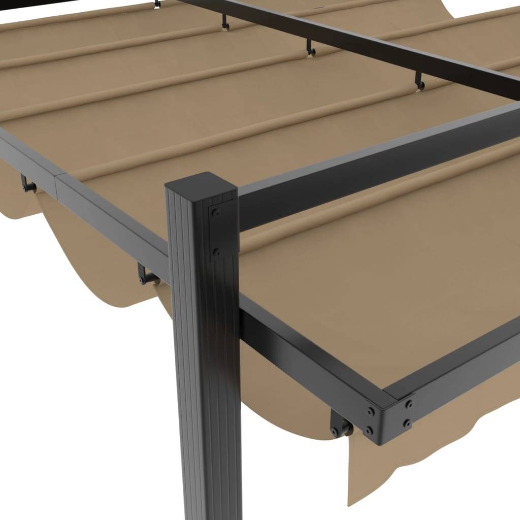Pergola Autoportante Aluminium 3x3 m avec Toit Rétractable pour Jardin Taupe – ComfortXL Outdoor Living - Image 7