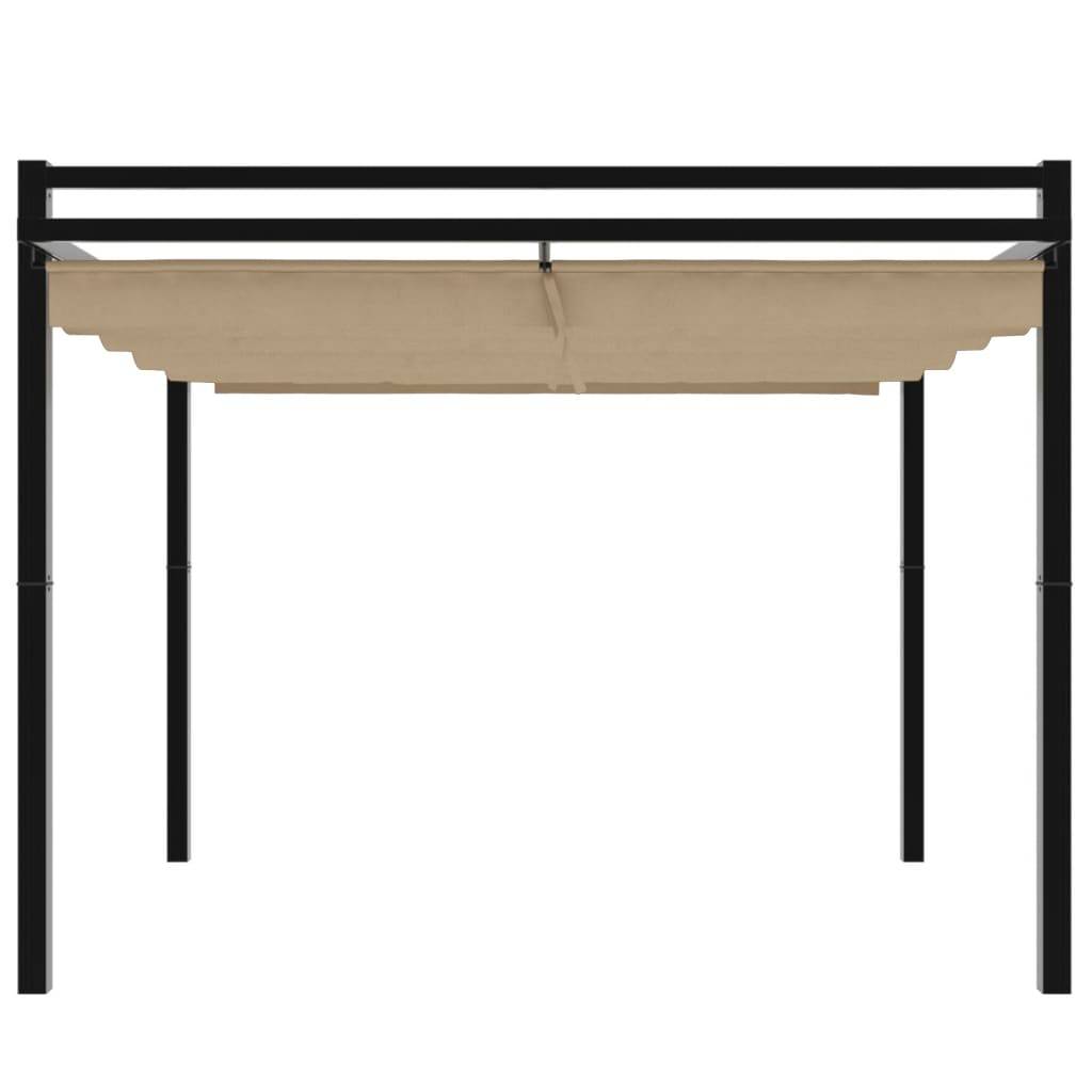 Pergola Autoportante Aluminium 3x3 m avec Toit Rétractable pour Jardin Taupe – ComfortXL Outdoor Living - Image 4