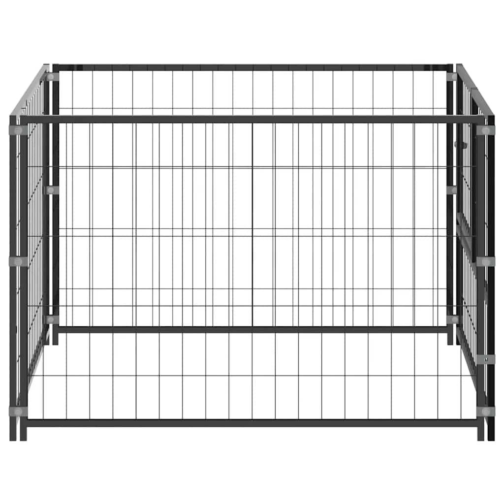 Vidaxl - Chenil Noir 100x100x70 cm Acier vidaXL 150789 - Imagen 5