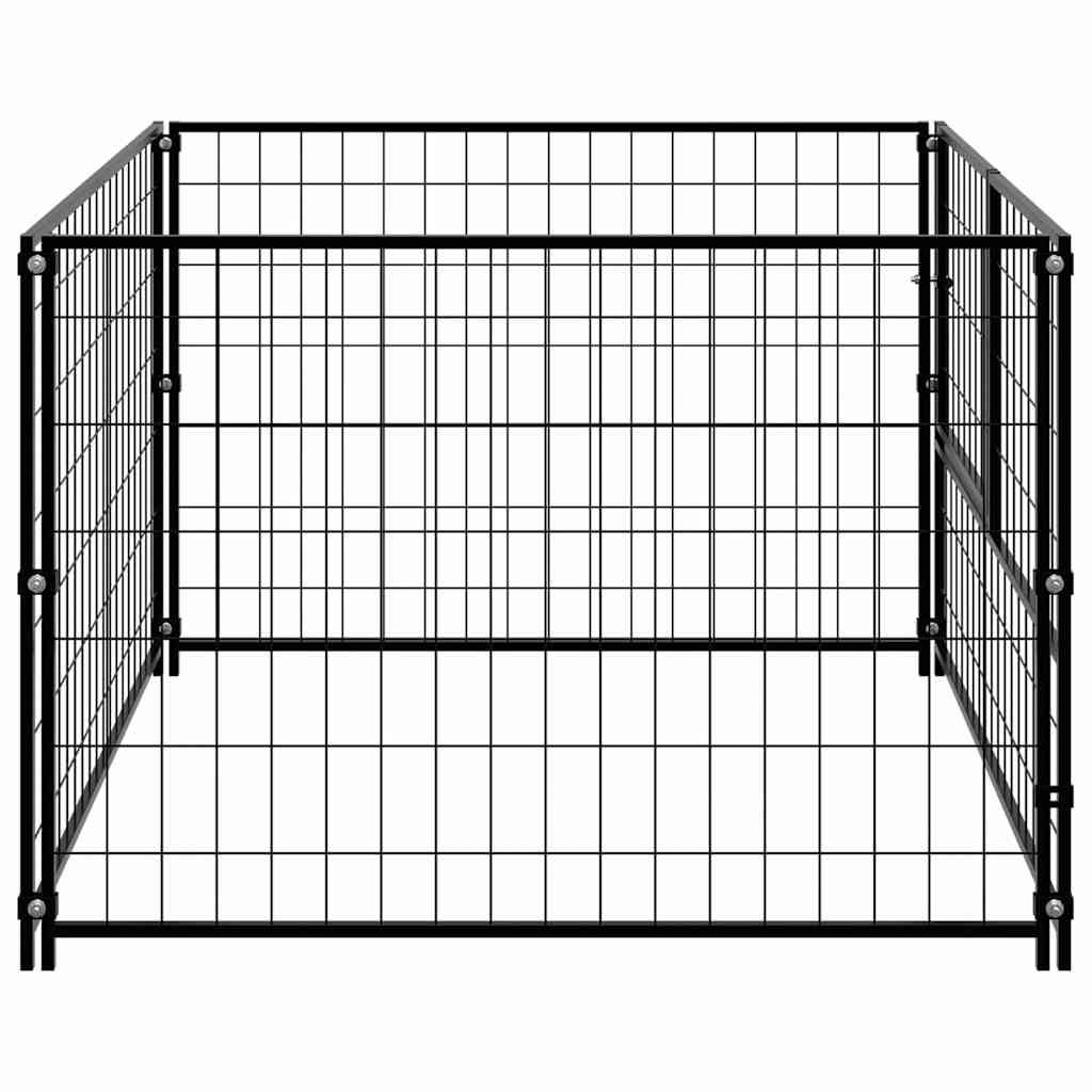 Vidaxl - Chenil Noir 100x100x70 cm Acier vidaXL 150789 - Imagen 6