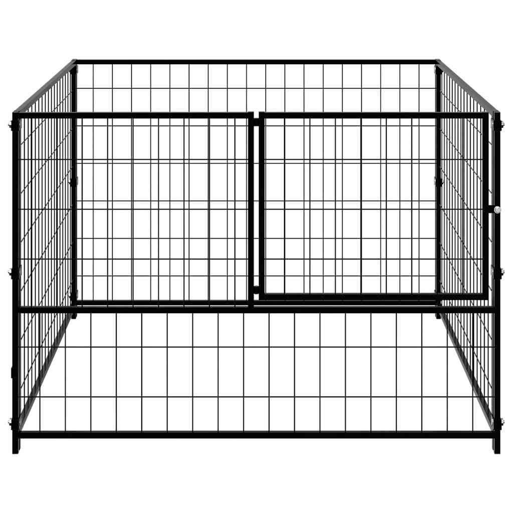 Vidaxl - Chenil Noir 100x100x70 cm Acier vidaXL 150789 - Imagen 9