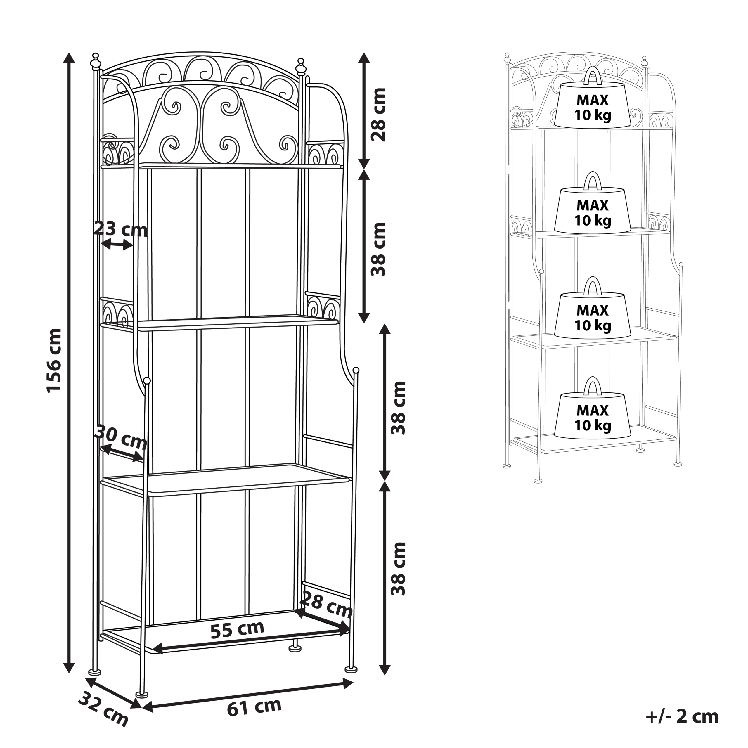 Beliani - Étagère de salle de bain Métal Blanc PADUA - Beliani - Imagen 3