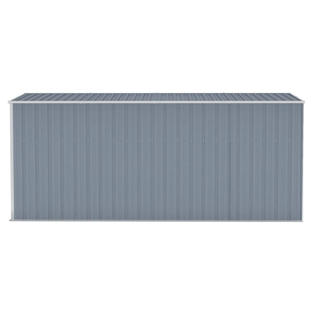 Helloshop26 - Abri de jardin cabane cabanon maison de stockage remise extérieur hangar outils robuste mural 118 x 382 x 178 cm acier galvanisé gris - Imagen 3