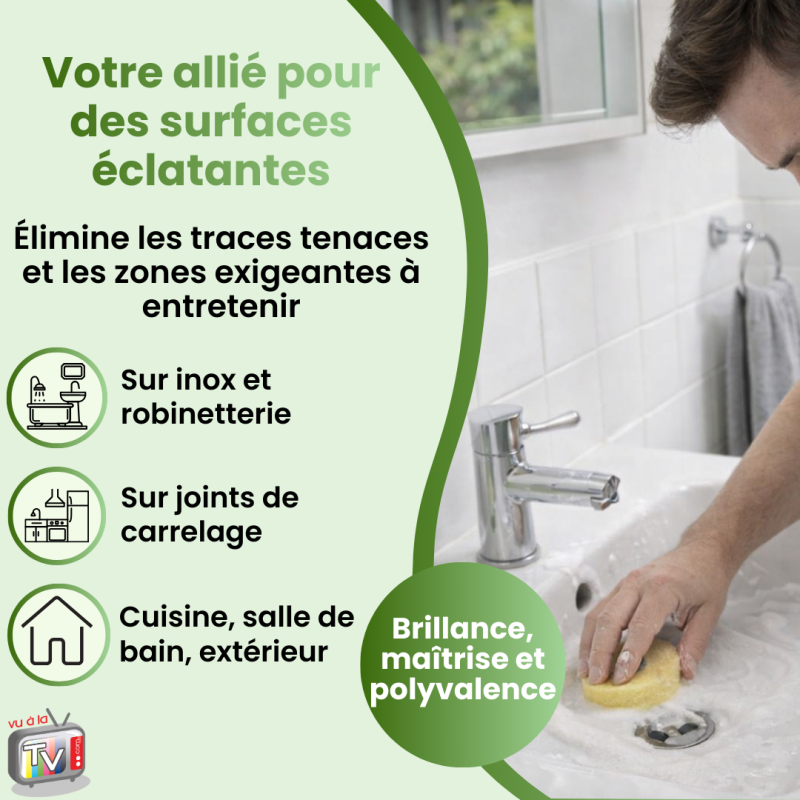 Pierre Clean | Nettoyant Alternative au Bicarbonate de soude | Lot de 3 | Avec Eponge Magique - VENTEO - Image 5