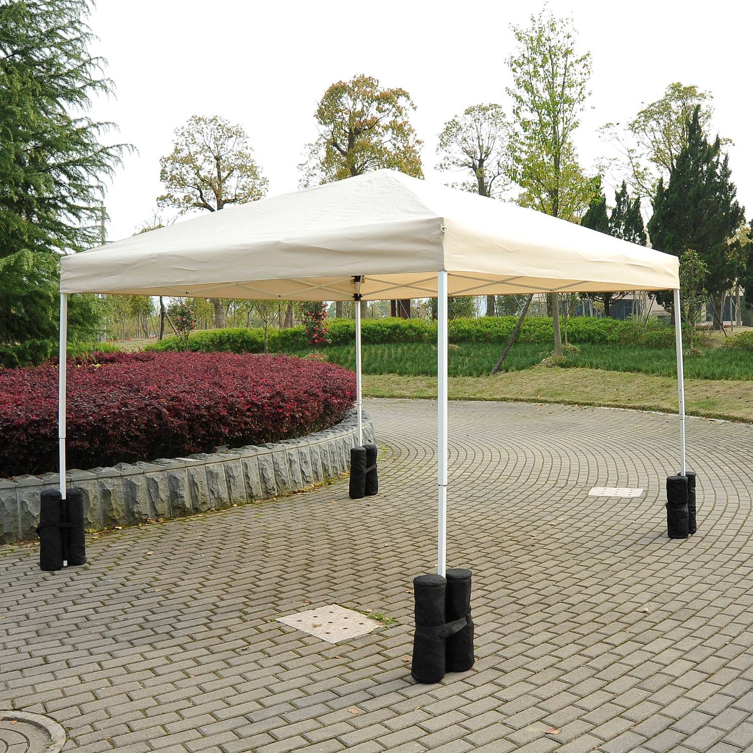 Homcom - Lot 4 sacs de lestage de fixation pour tonnelle parasol pavillon volume 15kg noir - HOMCOM - Image 2