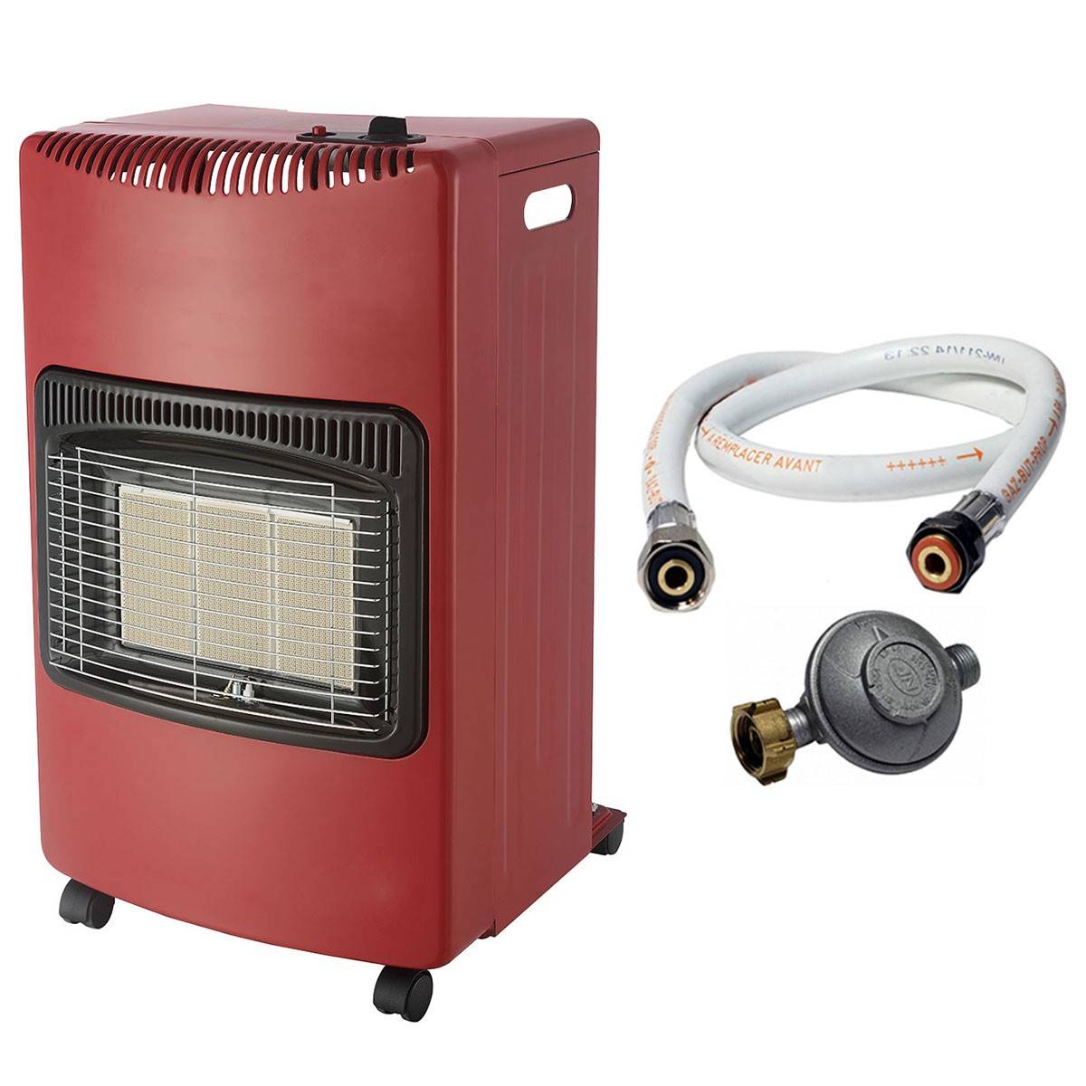 Intec - Poele à gaz pliable 4,2KW Rouge Tuyau gaz + détendeur butane Chauffage d'appoint Interieur Allumage Piezo INTEC - Imagen 1