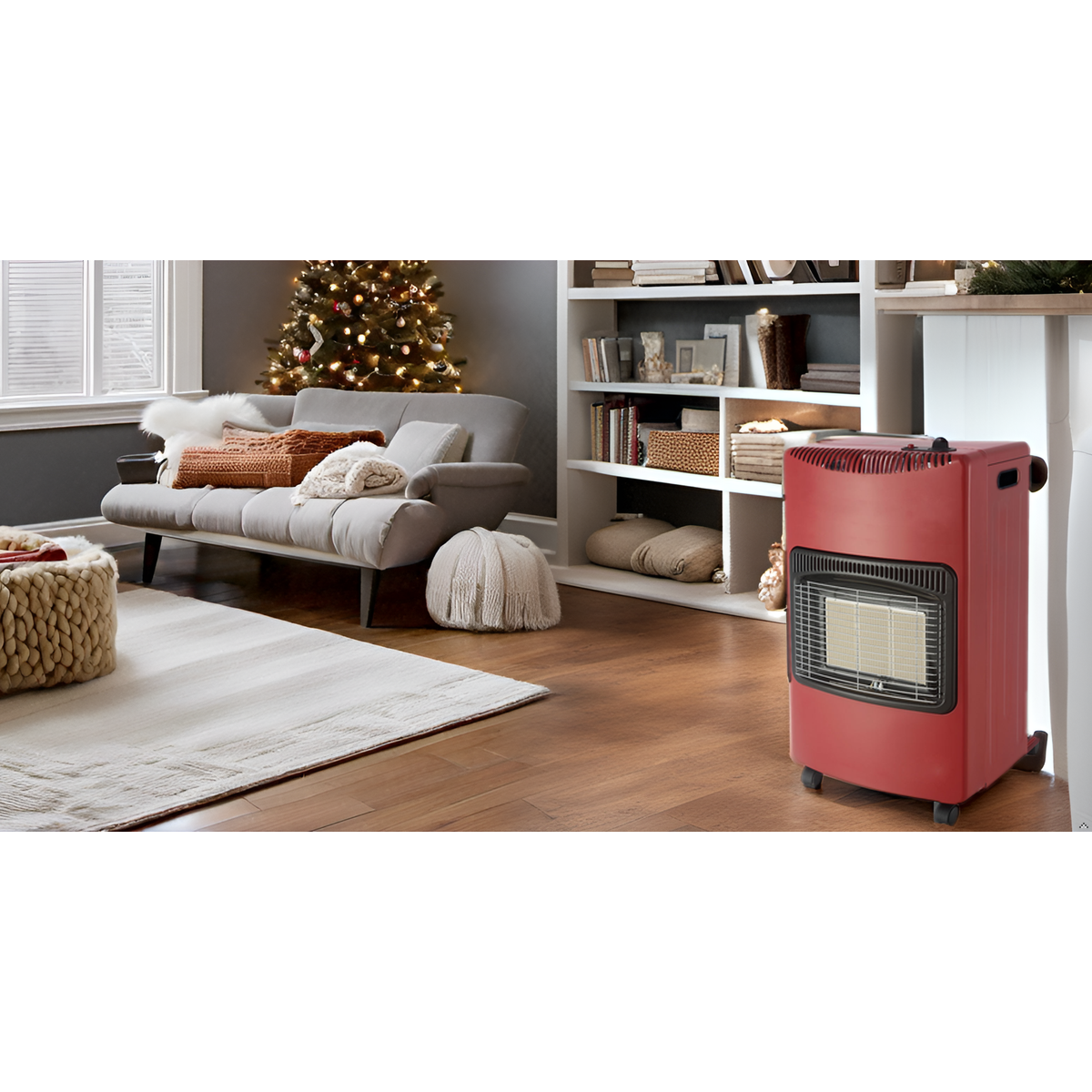 Intec - Poele à gaz pliable 4,2KW Rouge Tuyau gaz + détendeur butane Chauffage d'appoint Interieur Allumage Piezo INTEC - Imagen 2