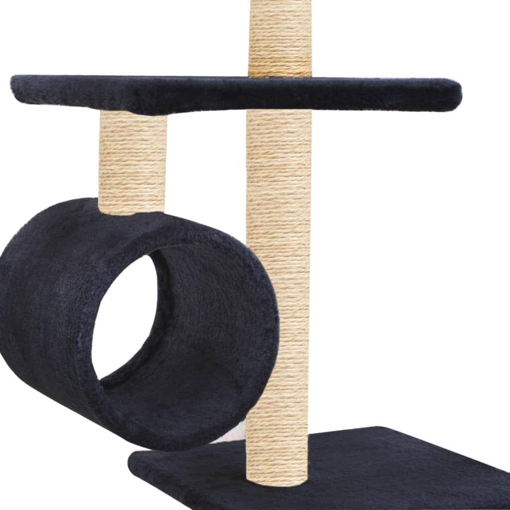 Helloshop26 - Arbre à chat griffoir grattoir niche jouet animaux peluché en sisal 260 cm bleu foncé - Imagen 5