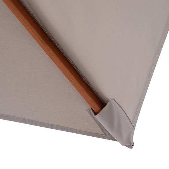 ComfortXL - Parasol de Jardin Rectangulaire Mât Bois Inclinable à Poulie 200x150 cm Gris - ComfortXL Outdoor Living - Image 10