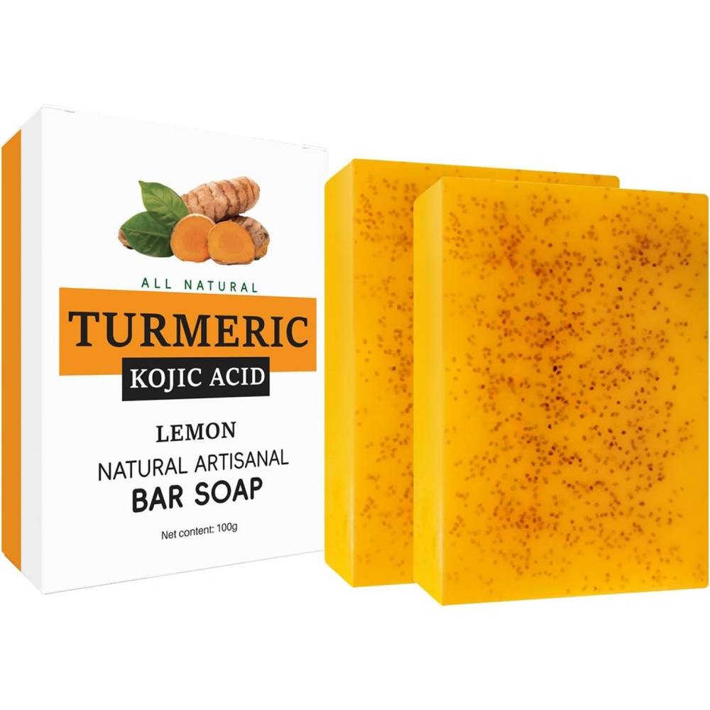 Savon-Lot de 2 savons au curcuma et acide kojique pour éclaircir le teint - Living123