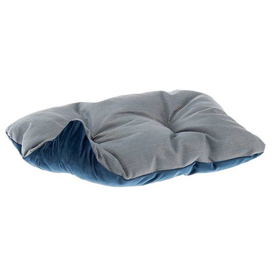 Ferplast - Lit Chiens Couchage CHESTER 80, avec Coussin Double-face, Tweed et Velours, Lavable, Bleu - Imagen 3