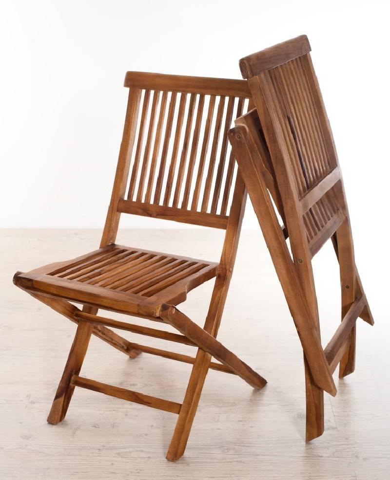 Macabane - MAEVA - Ensemble de 2 chaises de jardin Java en bois Teck huilé - Imagen 3