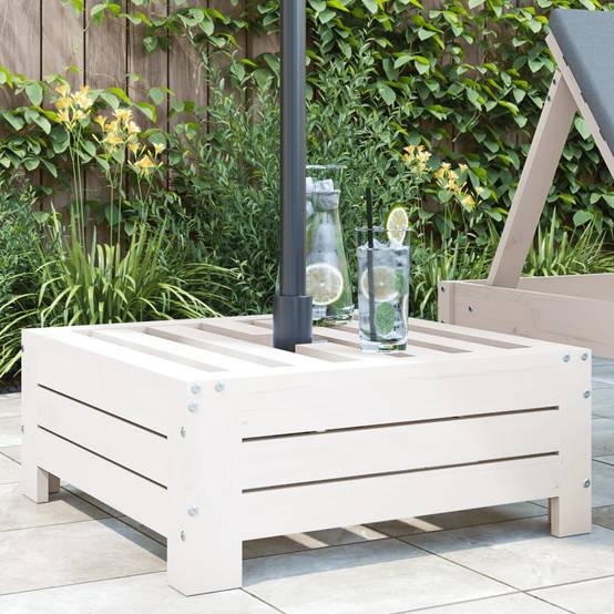 Vidaxl - Couvercle de base de parasol blanc bois massif de pin vidaXL 825332 - Image 1