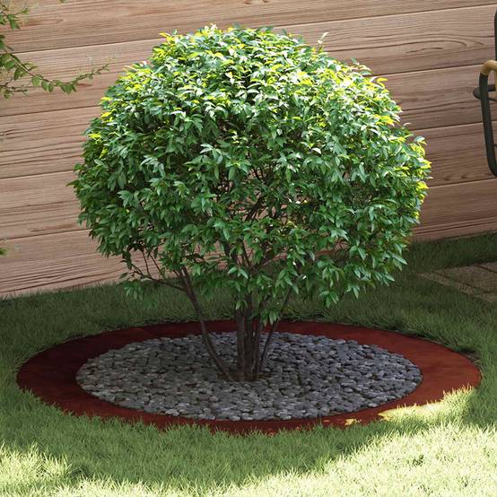 Bordure d'Arbre Plate Acier Corten pour Jardin Protection de Tronc Ronde Ø120 cm - ComfortXL Outdoor Living - Image 1