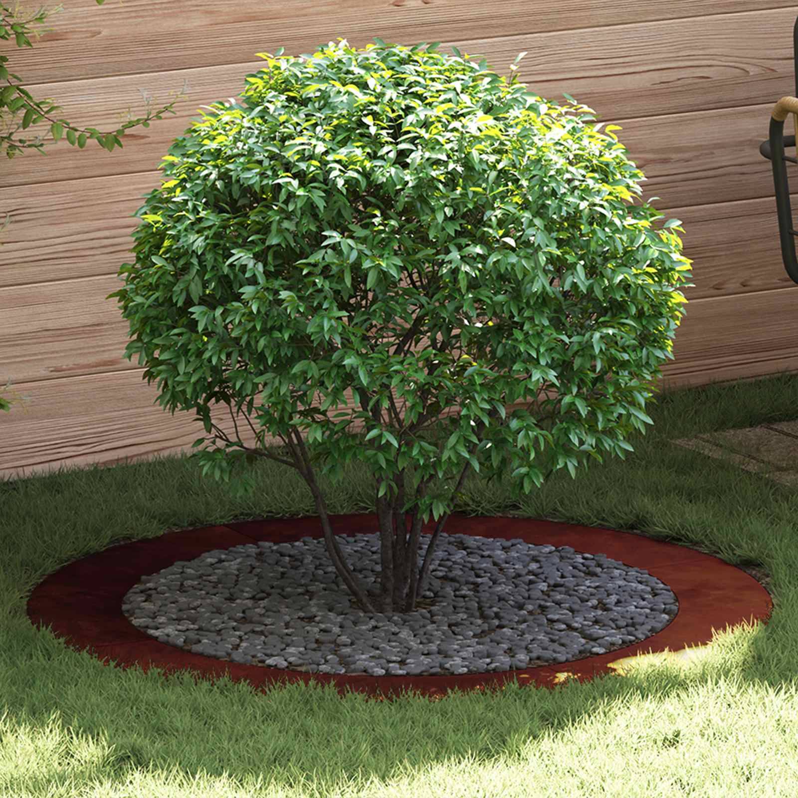 Bordure d'Arbre Plate Acier Corten pour Jardin Protection de Tronc Ronde Ø120 cm - ComfortXL Outdoor Living