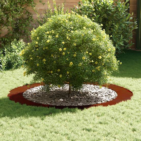 Bordure d'Arbre Plate Acier Corten pour Jardin Protection de Tronc Ronde Ø120 cm - ComfortXL Outdoor Living - Image 3