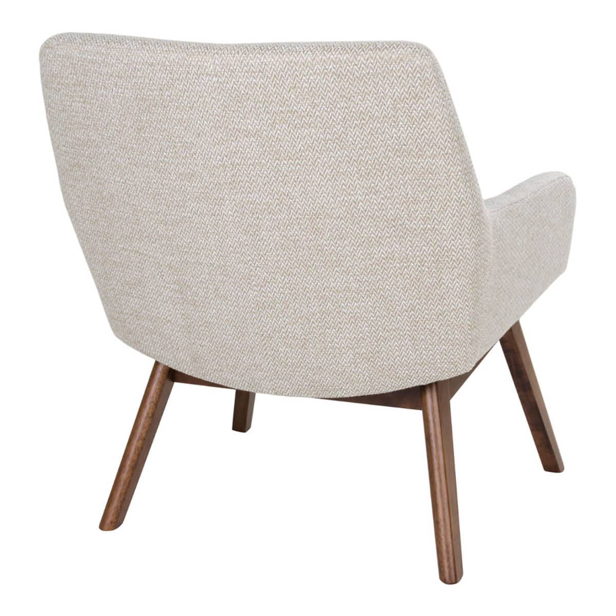 Fauteuil Noyer Massif Naturel et Tissu Sable - HARROW - Image 6