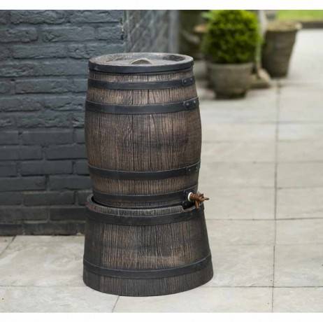 Nature - Récupérateur d'eau barrique 50 litres, Socle Avec socle - Image 2