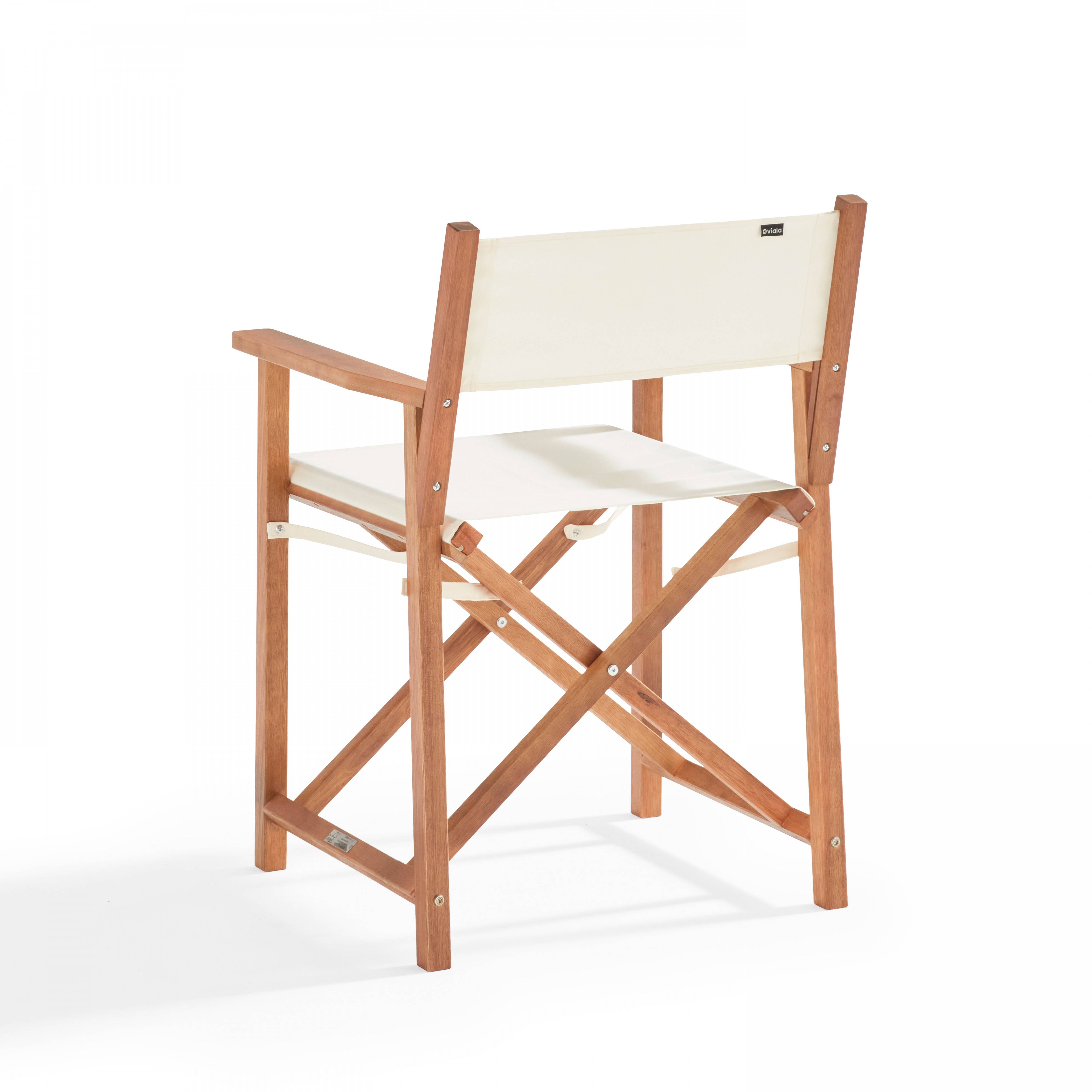 Oviala - Table carrée en bois et 2 chaises pliantes blanc Sete - Oviala - Imagen 3