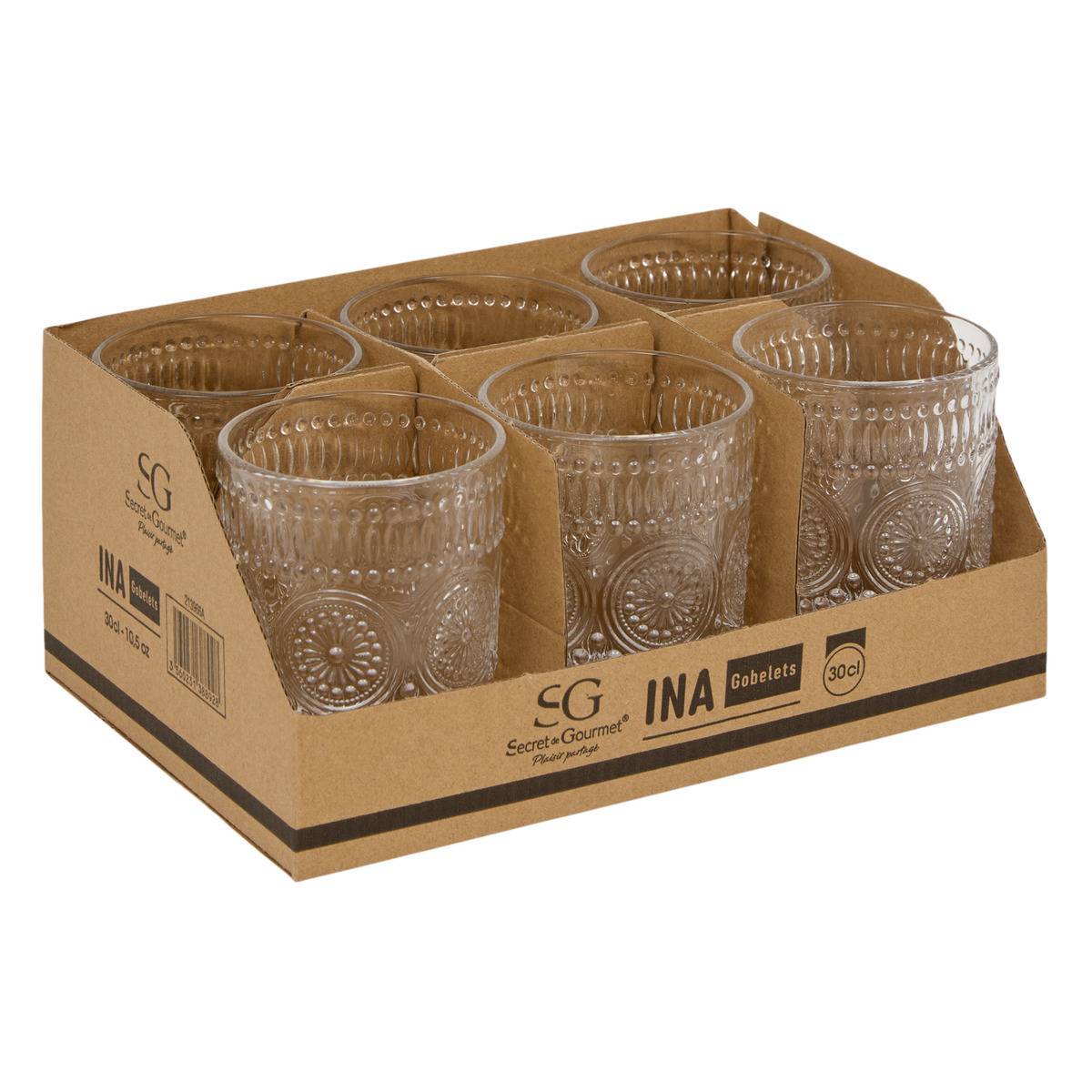 Atmosphera - Lot de 6 gobelets Ina 305ml transparent - Atmosphera Créateur d'intérieur - Image 3
