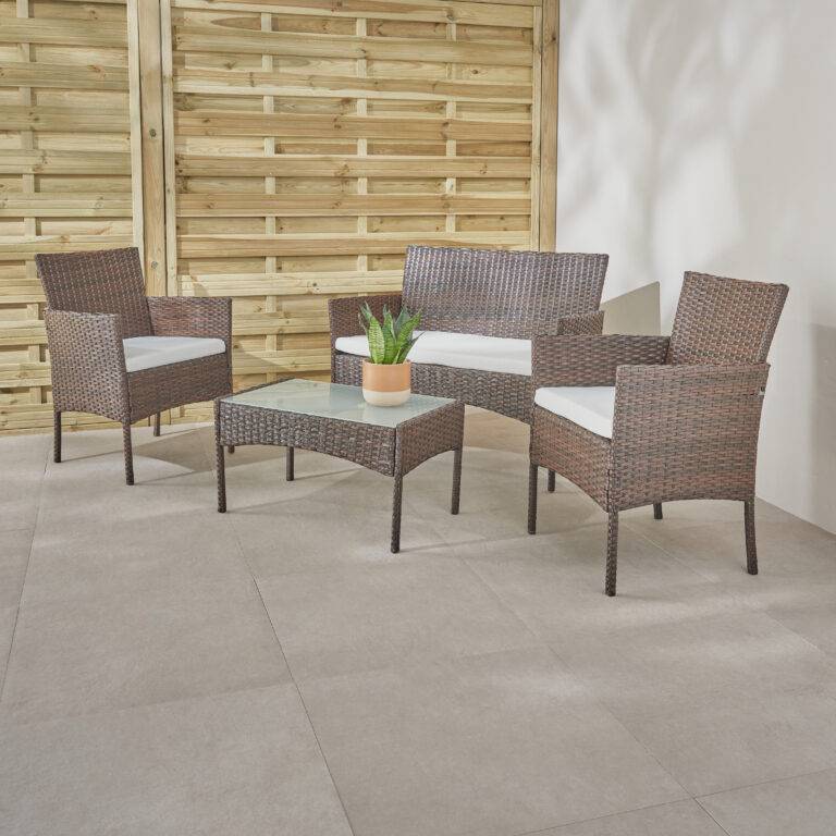 Wilsa Garden - Salon de jardin en résine Marron BARCELONE - Imagen 4